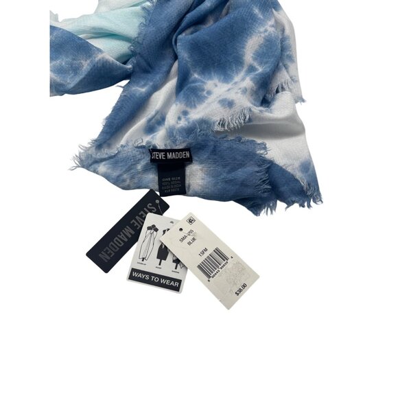 Steve Madden Two-Tone Tie-Dyed Scarf, OS, Blue - Picture 11 of 11